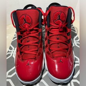 Jordan 6 rings Kids Sneakers Red and Black